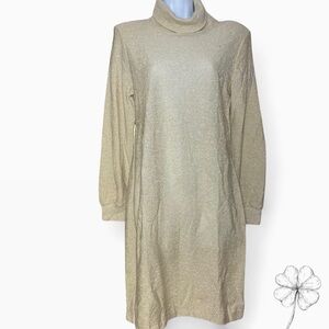 Chic Gold Long Sleeve Dress